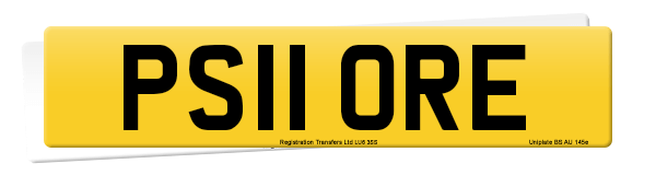 Registration number PS11 ORE